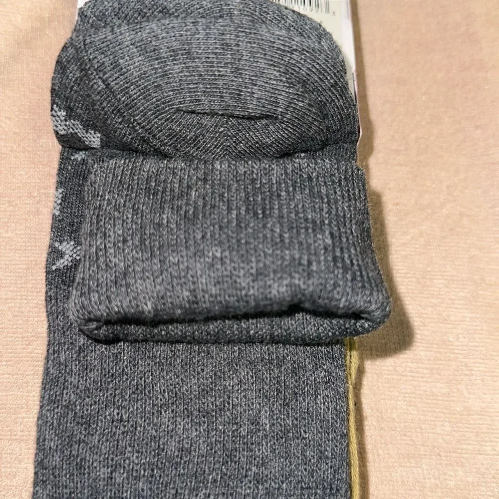 Michael Kors Men’s Pack of 3 Pairs Dress Crew Socks Navy Silver Gray Mustard